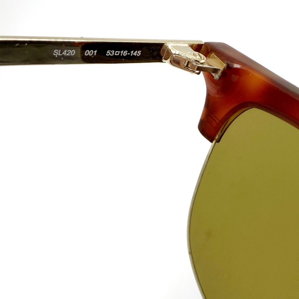 Saint Laurent Sunglasses Tortoiseshell SL420 Silver Metal Half Frame - Picture 8 of 11